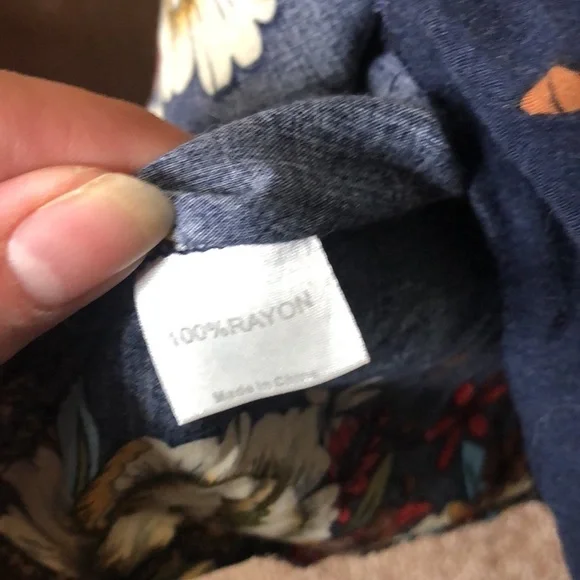 Ms basic dark blue floral spaghetti strap dress size XL​ - Picture 7 of 10